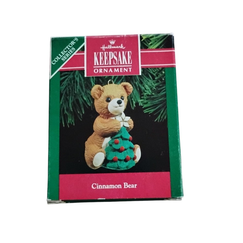 Hallmark Keepsake Ornament 1990 Cinnamon Bear Porcelain Series QX442-6 Final